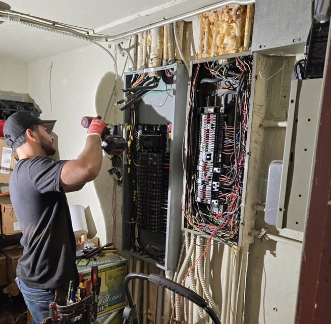 Electrician Upgrading Breaker Box